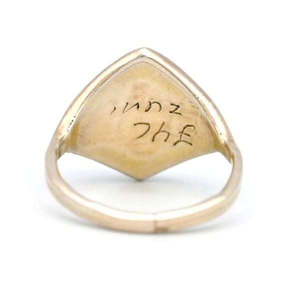 VINTAGE ZUNI STERLING SILVER TURQUOISE INLAY RING By FYC Zuni SIZE 7 - Picture 5 of 6